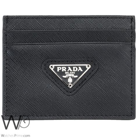 black prada card holder|Prada credit card holder wallet.